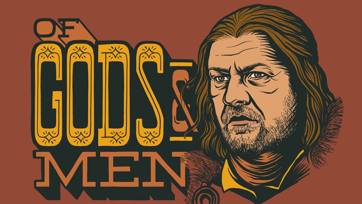 Digital illustration of Eddard Stark accompanied by his last words