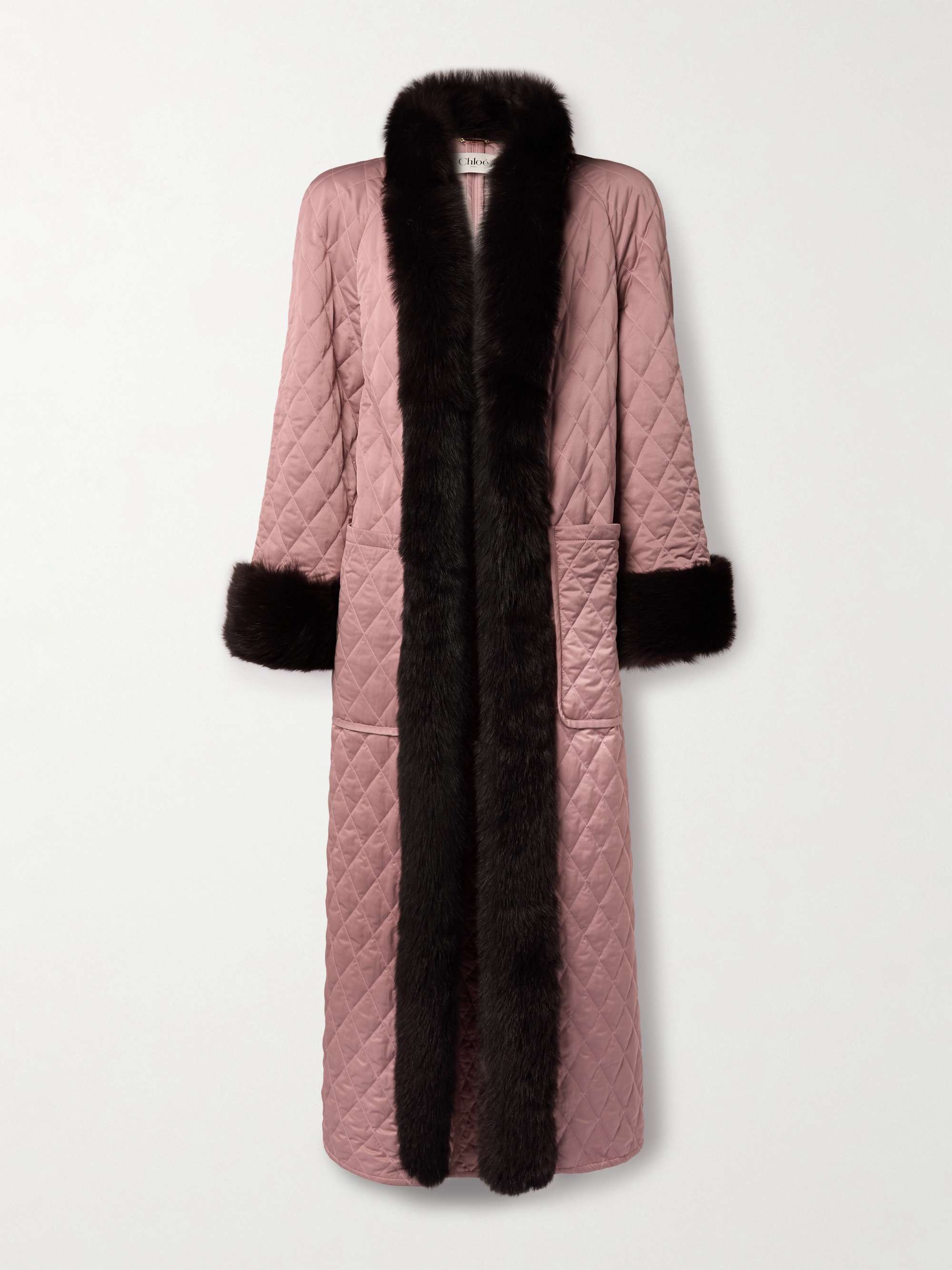 Shearling-Lined Quilted Shell Coat