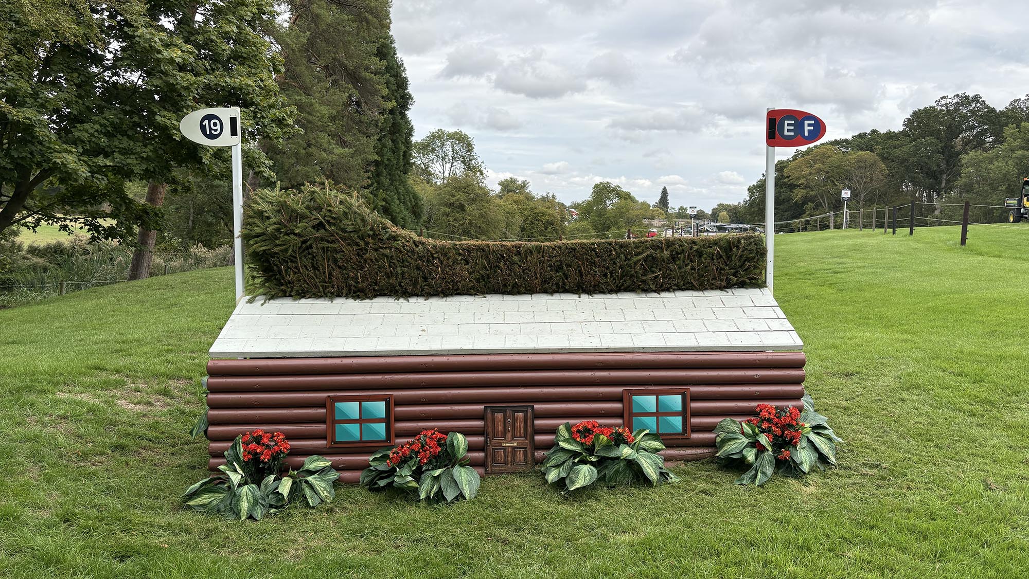 Wooden fence with brush top on the Burghley cross-country course 2026