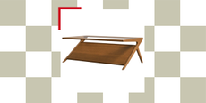 modern coffee table with a glass top wooden finish