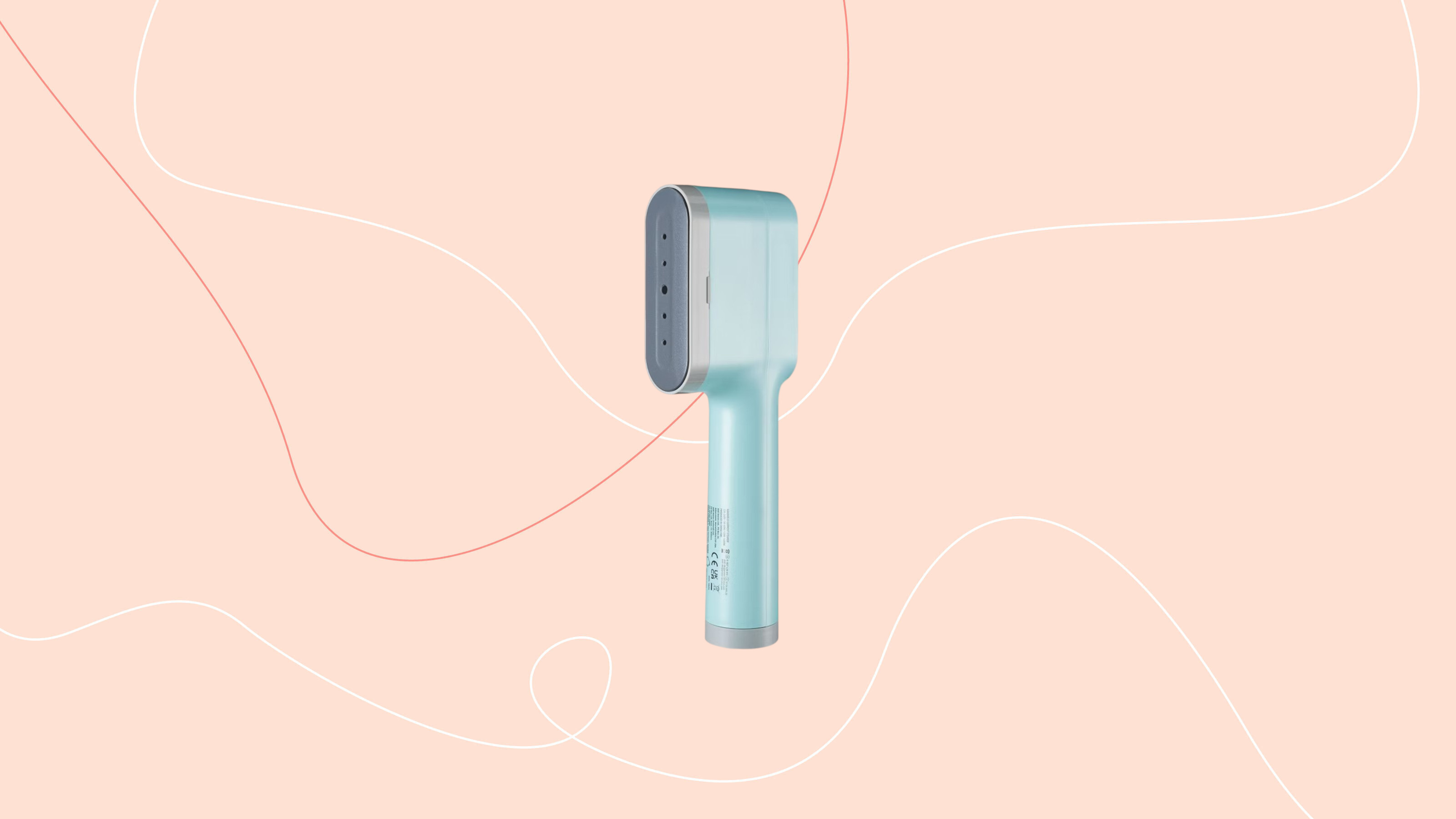aldi clothes steamer on pink graphic background