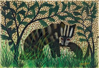 Image of artwork showing a racoon like animal