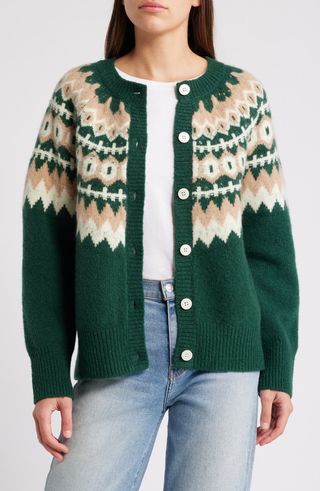 The Snowed in Fair Isle Merino Wool & Cashmere Blend Cardigan