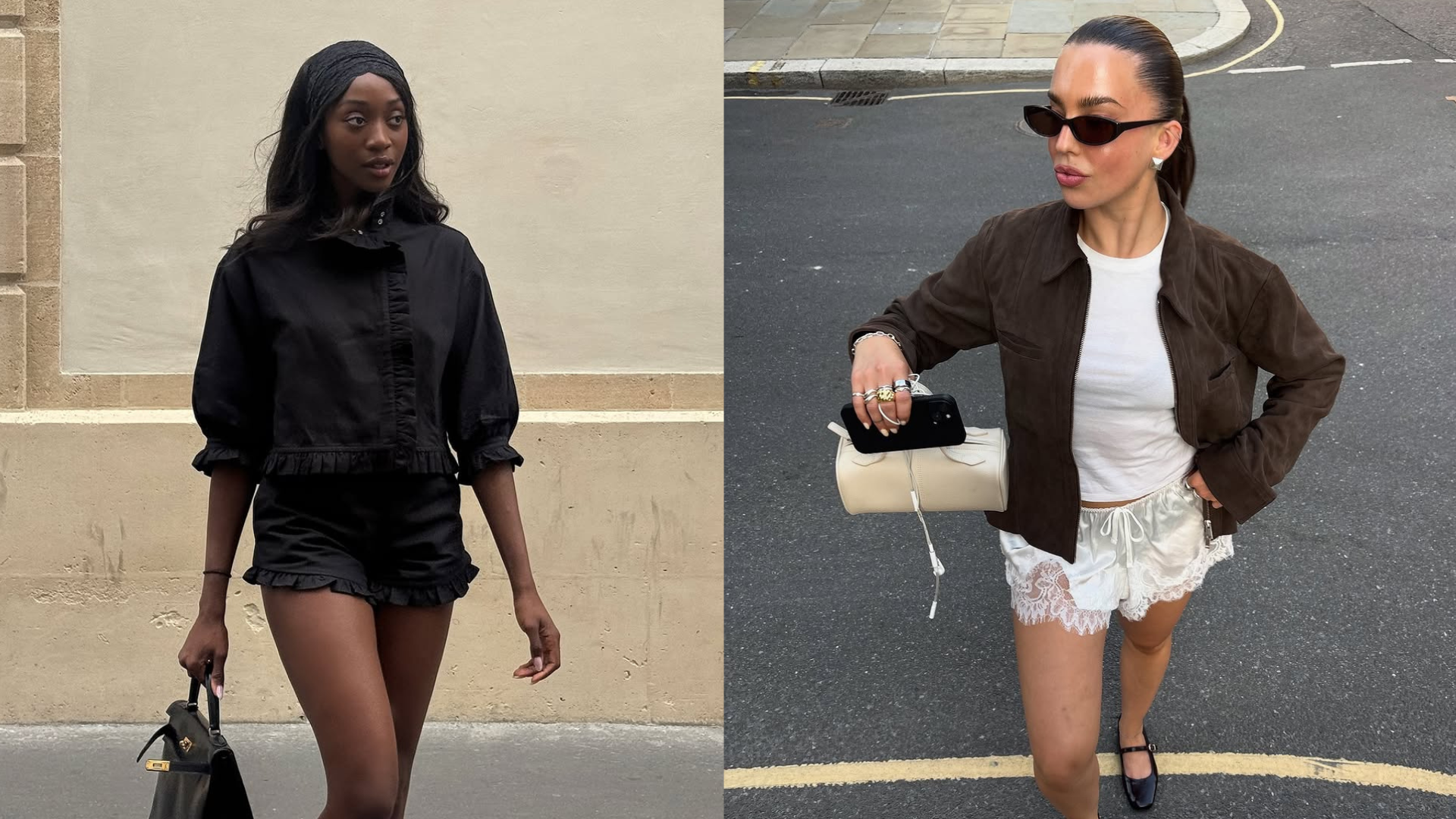 woman wearing fall micro shorts outfit 2025
