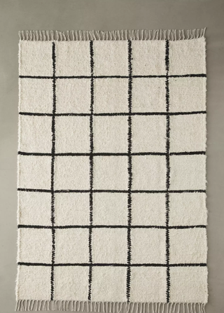 Grid pattern rug.