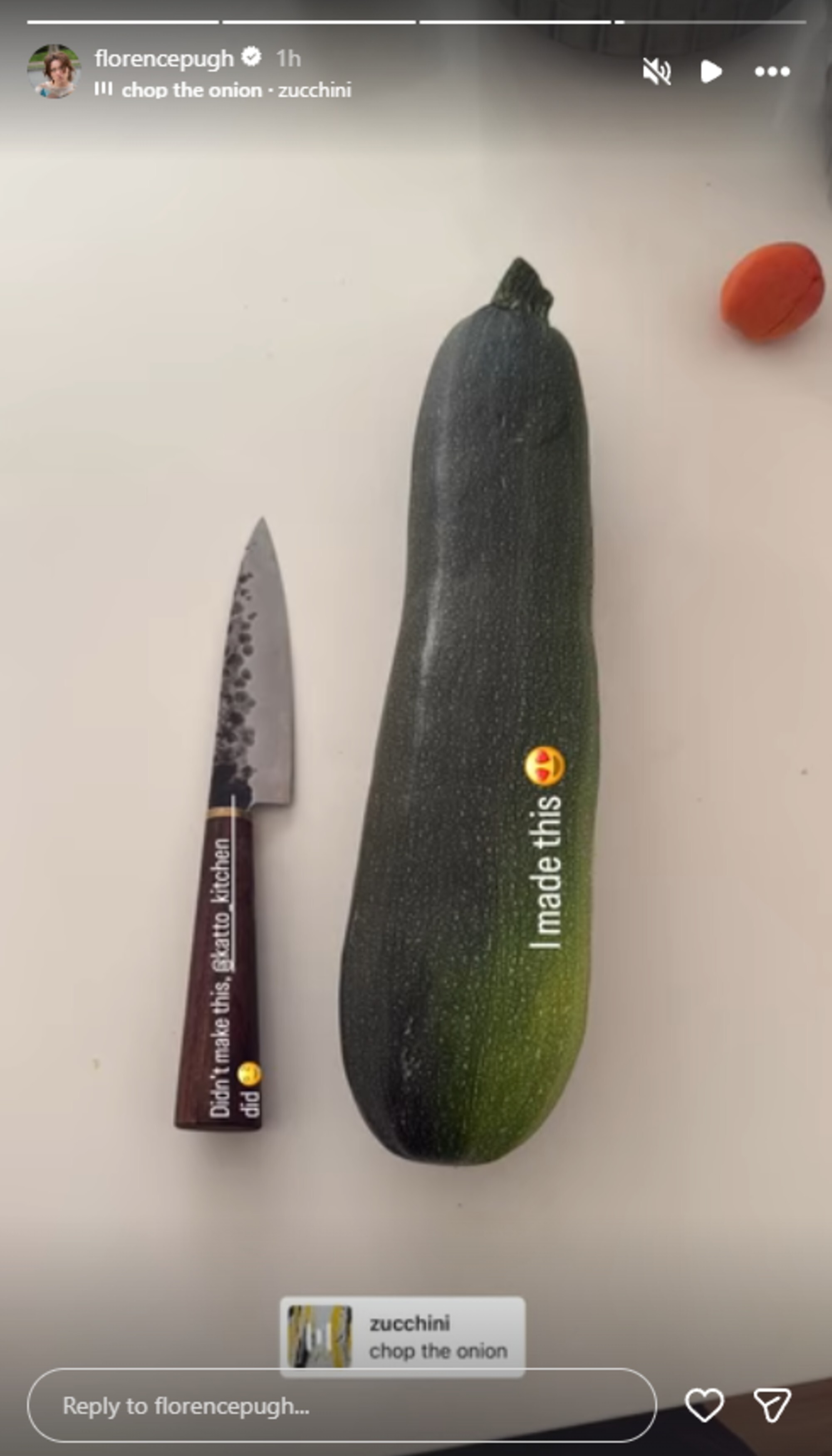Florence Pugh's Instagram photos of homegrown produce.