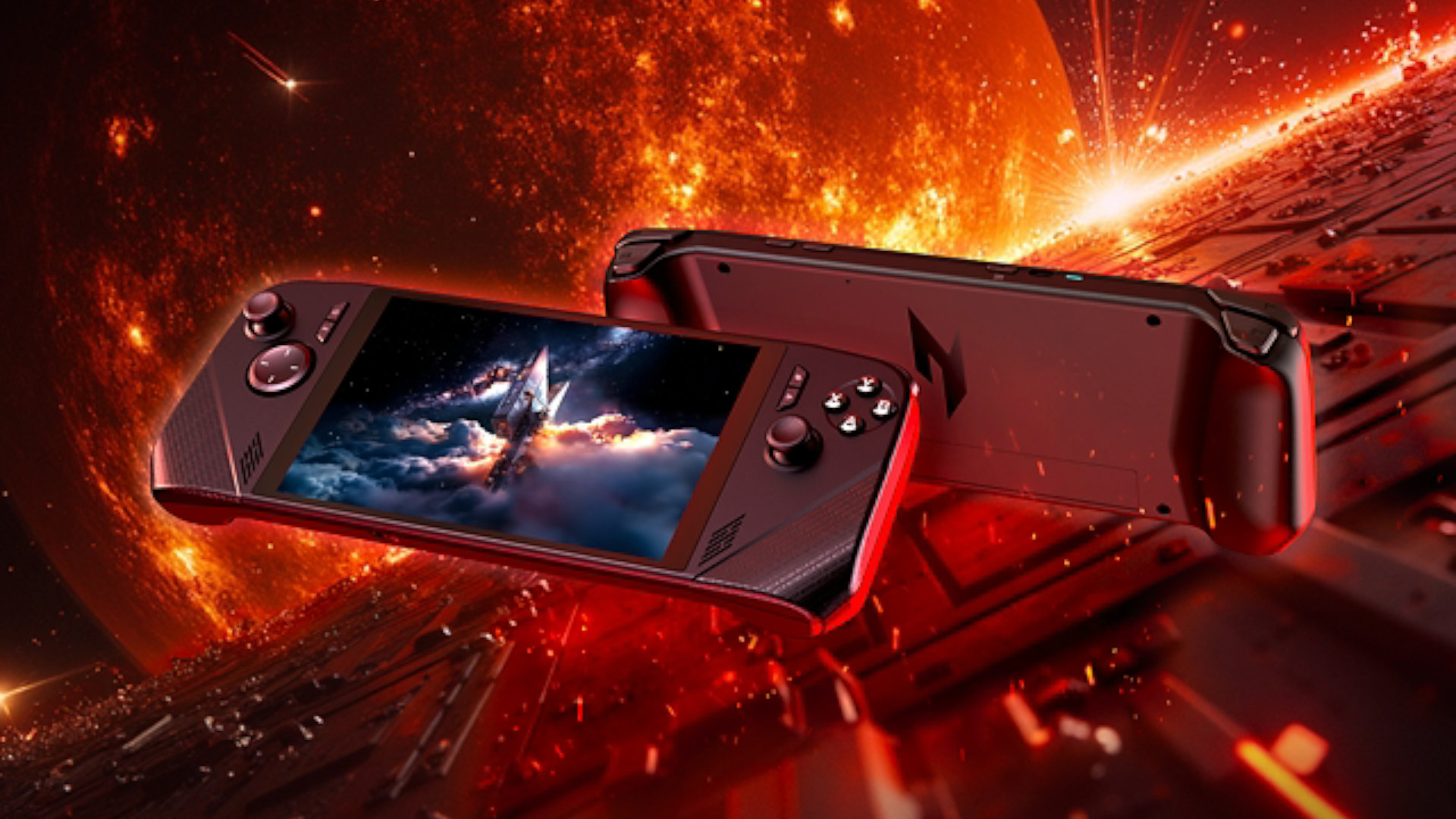 A low-resolution promotional image for the Acer Nitro Blazer Link remote gaming handheld