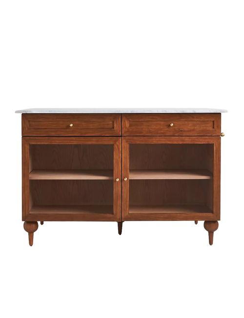 The Fern Rectangular Marble Top Kitchen Island