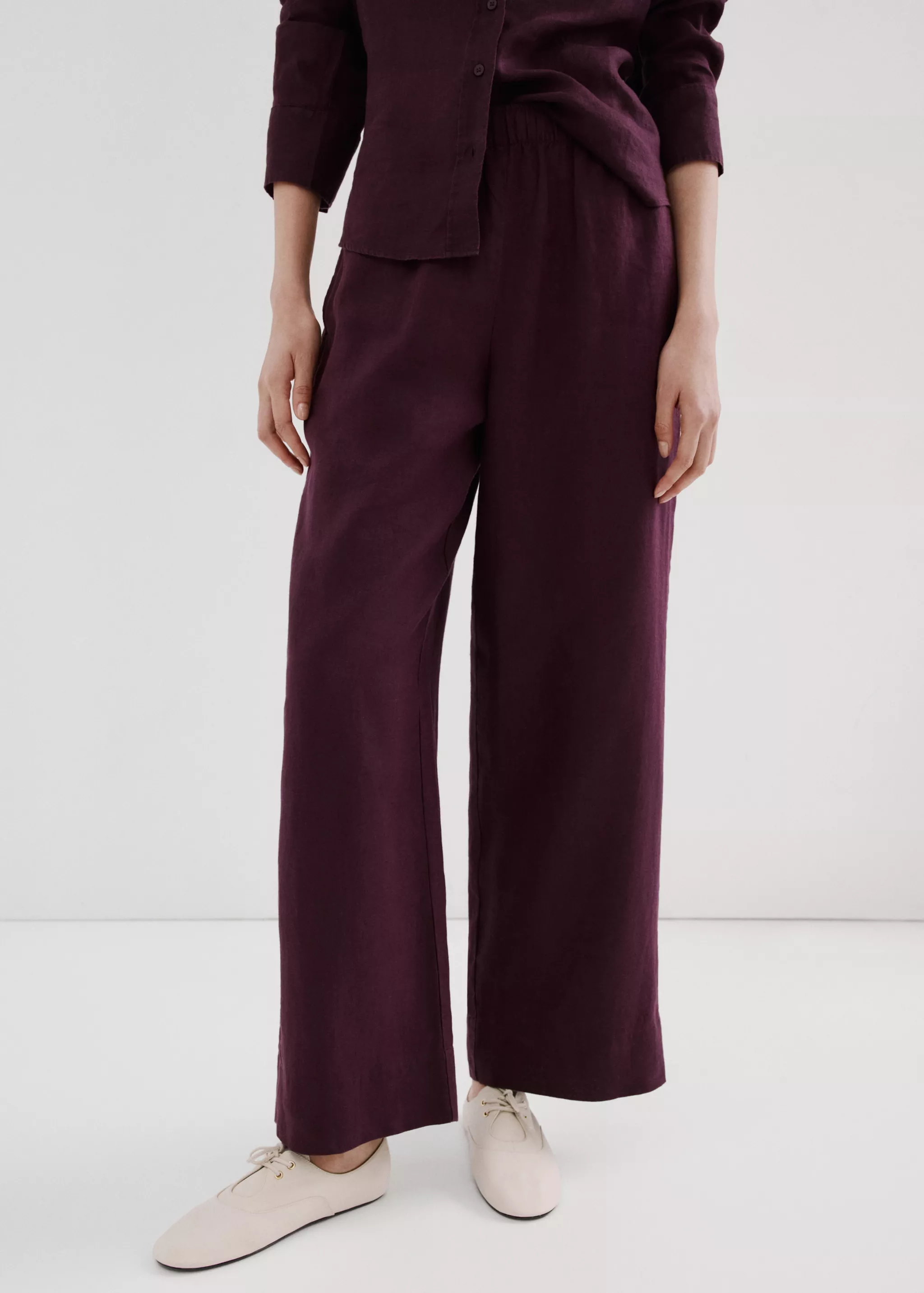 Straight Linen-Blend Trousers - Women | Mango United Kingdom