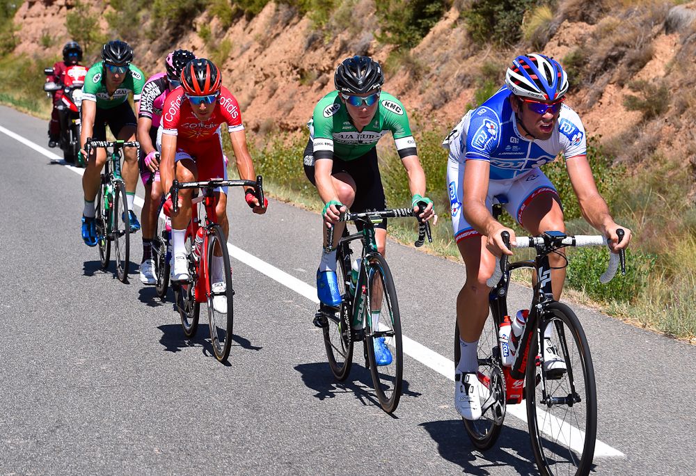 Nick Schultz rides in a breakaway during stage 4 at the 2017 Vuelta a Espana