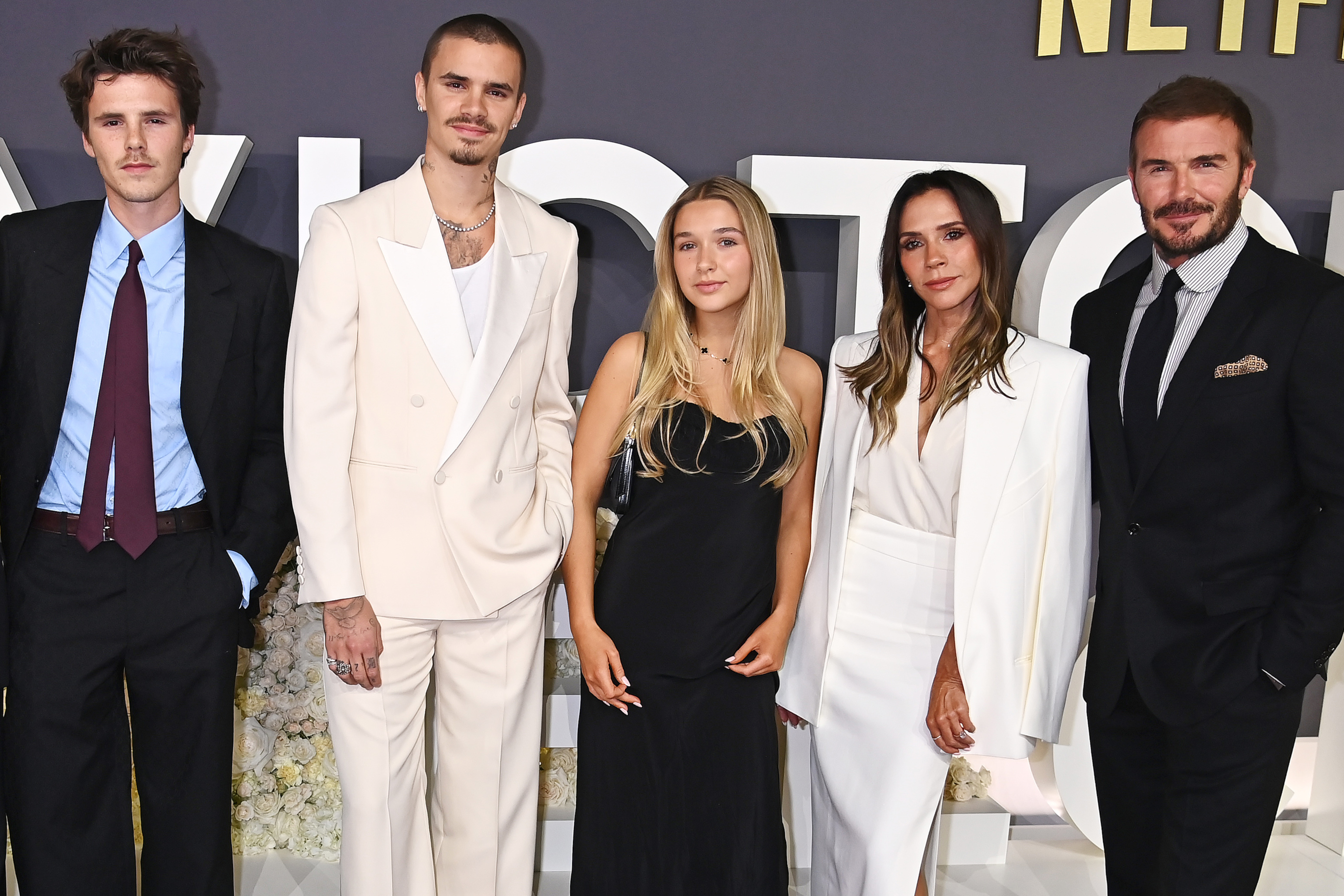 David and Victoria Beckham with their children