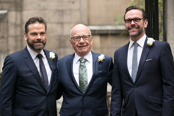 Lachlan Murdoch, Rupert Murdoch, and James Murdoch.