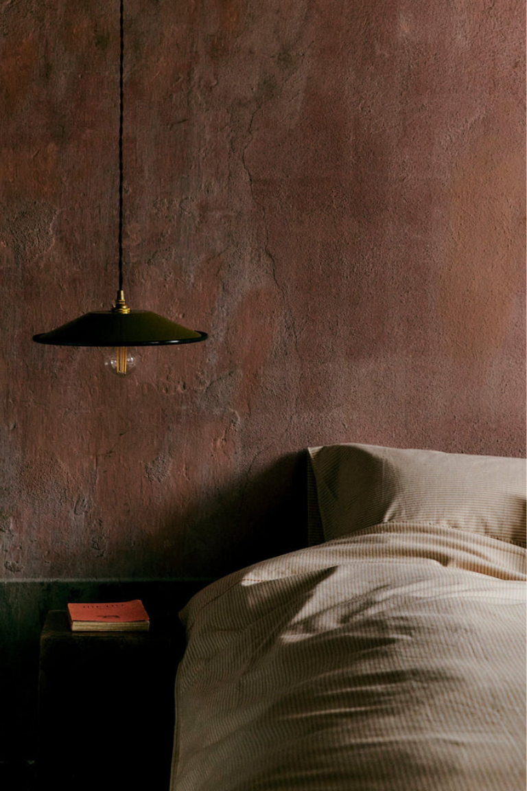 TOAST, Soft Stripe Cotton Embroidered Duvet Cover | Clay/ecru