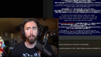 Still from Asmongold's stream about Palestinians