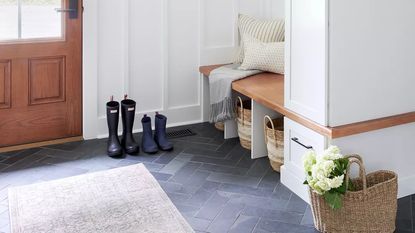 an entryway mudroom design