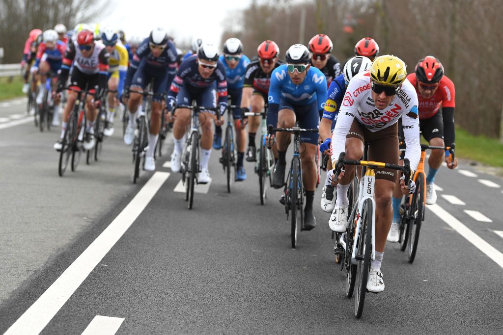 WEVELGEM BELGIUM MARCH 28 Greg Van Avermaet of Belgium and AG2R Citren Team during the 83rd GentWevelgem in Flanders Fields 2021 Mens Elite a 254km race from Ypres to Wevelgem GWE21 GWEmen FlandersClassic on March 28 2021 in Wevelgem Belgium Photo by Tim de WaeleGetty Images
