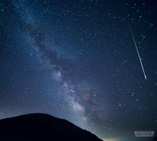 Perseid meteor streaks