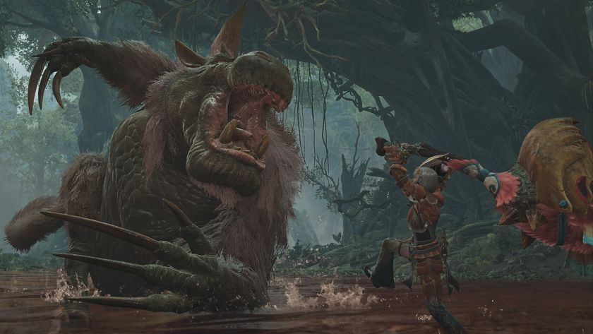 Monster Hunter Wilds screenshot showing a hunter battling a congalala