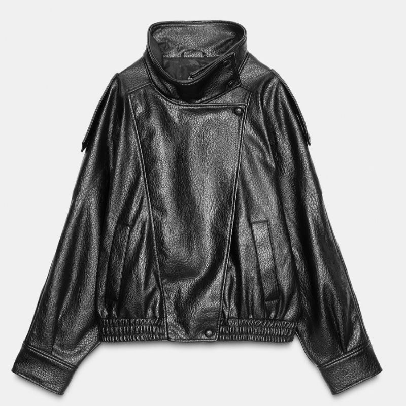 Zara leather effect jacket cut out