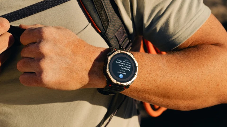 Amazfit T-Rex Dual Solar on a wrist