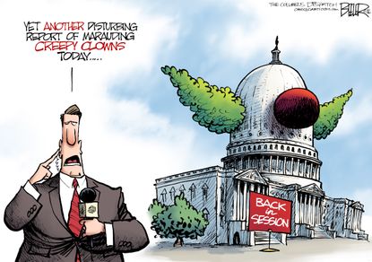Political cartoon U.S. Congress clowns