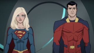 Supergirl and Mon-El in Legion of Super-Heroes animated movie