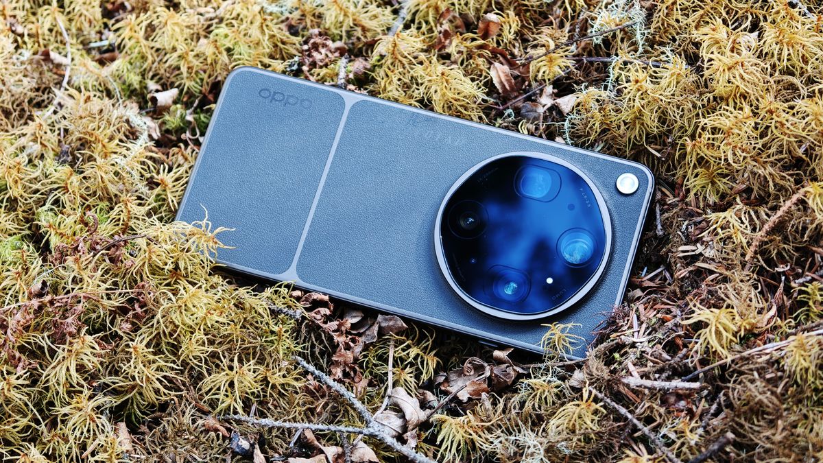 Oppo Find X9 Ultra phone on a mossy bed