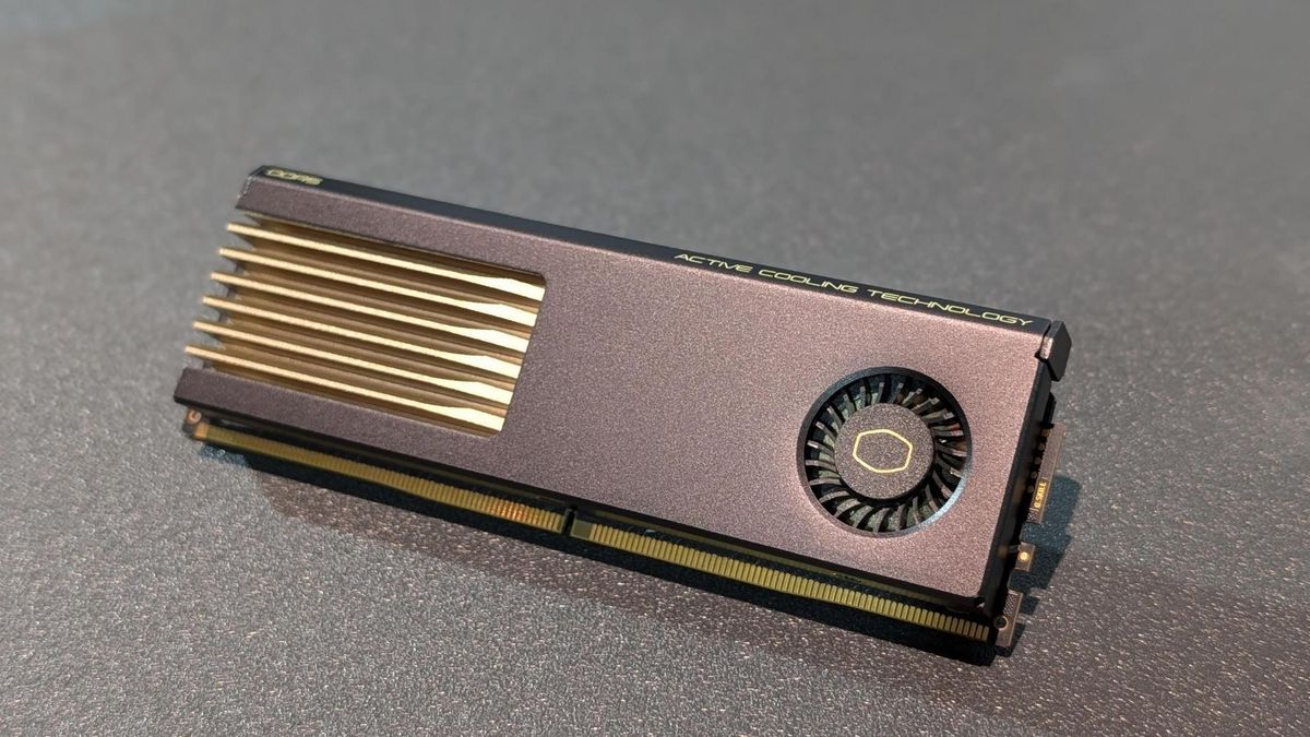 Cooler Master is bringing active cooling to DDR5 RAM, promising up to 15-degree temperature drops — 'MasterDIMM' combines G.SKILL memory with a built-in fan, kits run up to 128GB