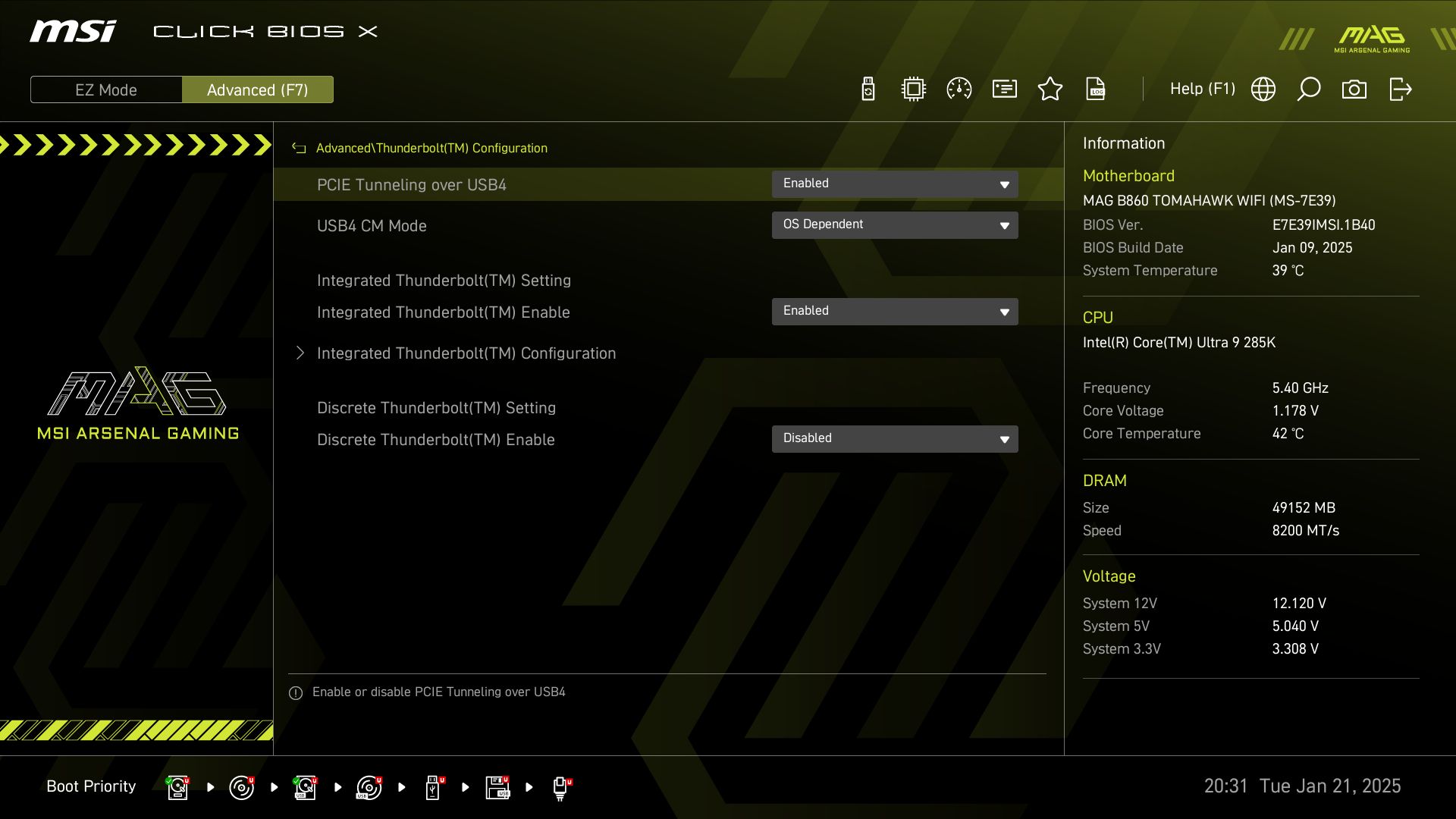 MSI MAG B860 Tomahawk Wifi