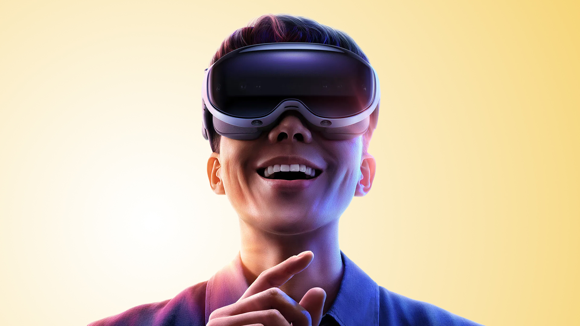 Vivi Vision Discovery Edition headset on a yellow background