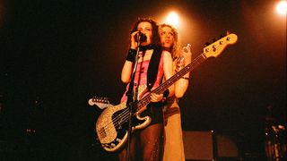 Melissa Auf der Maur and Courtney Love of Hole during Hole Concert '99 at The Palace in Los Angeles, California, United States