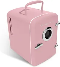Frigidaire Retro Mini Compact Beverage Cooler with Built-in Bluetooth Speaker
