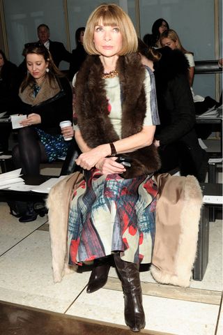 Anna Wintour At New York Fashion Week AW14