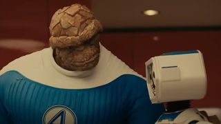 The Thing talking to a robot in The Fantastic Four: First Steps