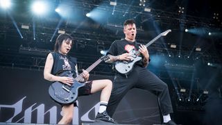 Hot Milk performs onstage during the Lollapalooza Paris Festival - Day Two on July 22, 2023 in Paris, France.