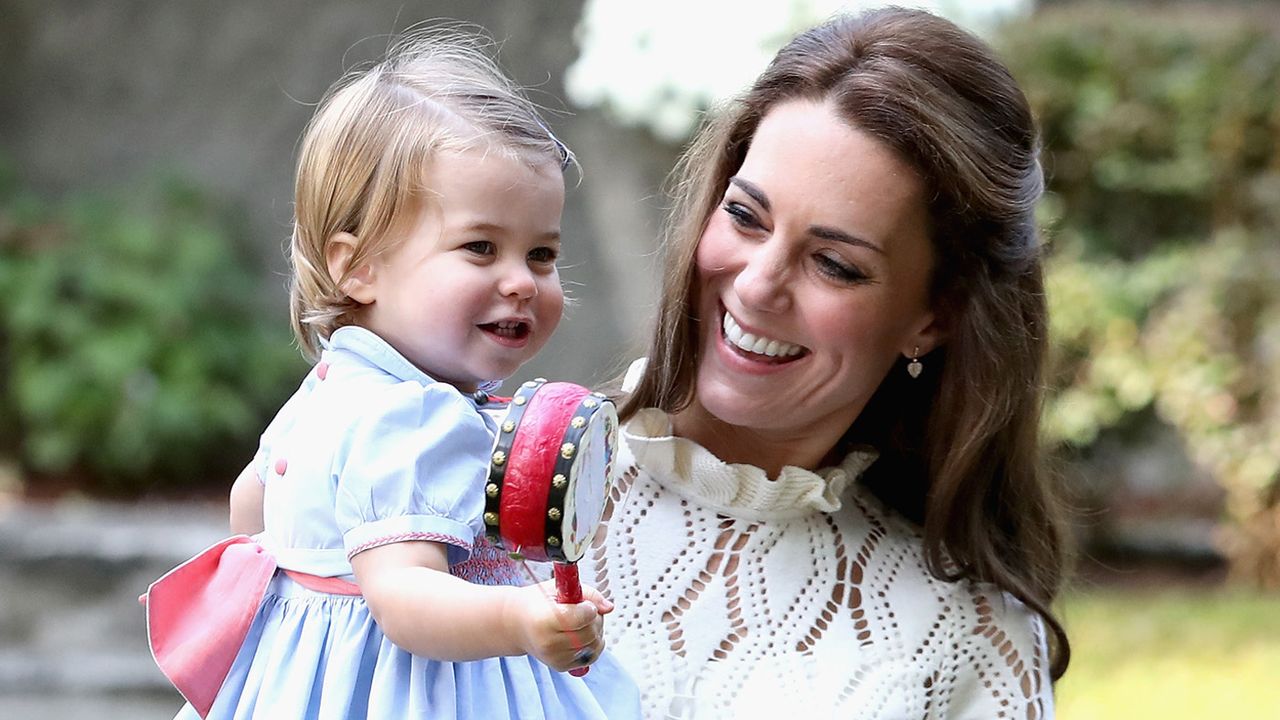 VICTORIA, BC - SEPTEMBER 29:Catherine, Duchess of Cambridge and Princess Charlotte of Cambridge at a children's party for Military families during the Royal Tour of Canada on September 29, 20
