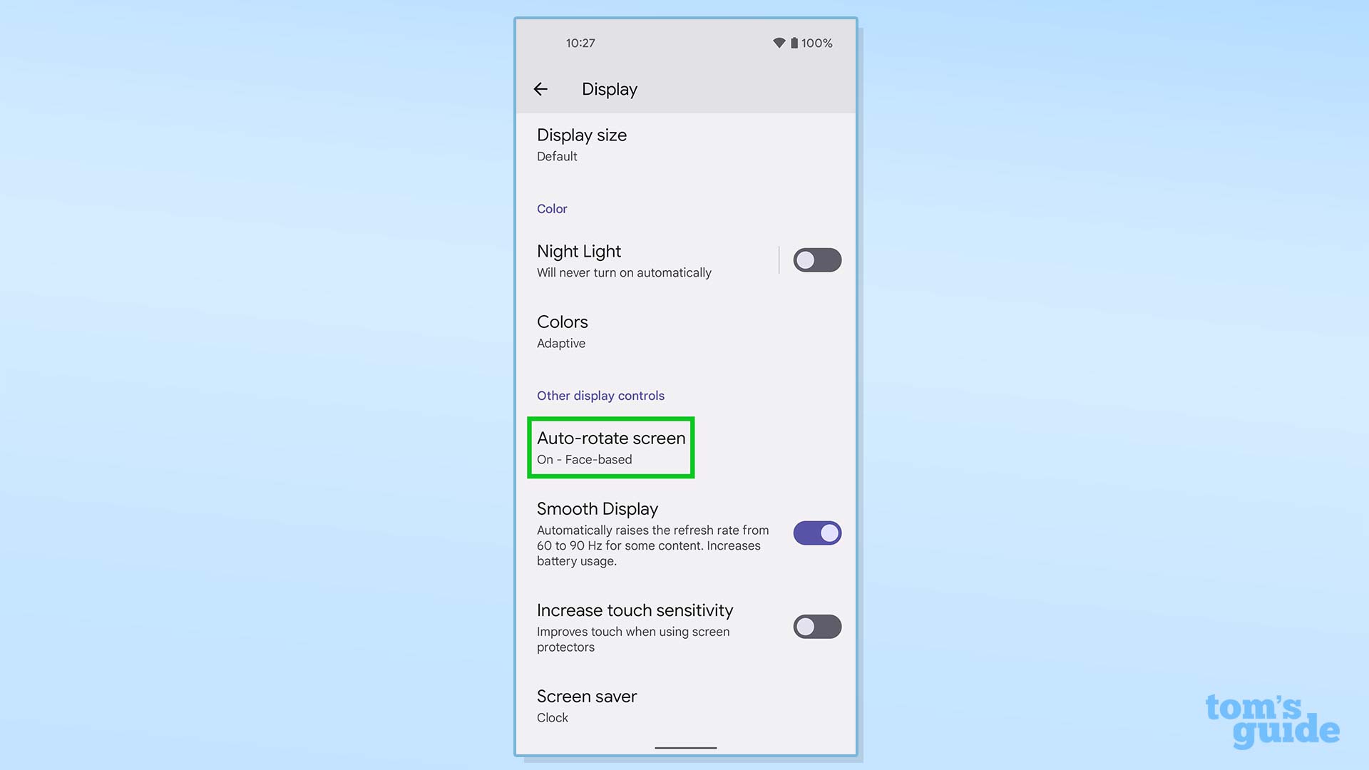 how to enable enhanced auto-rotate android 12