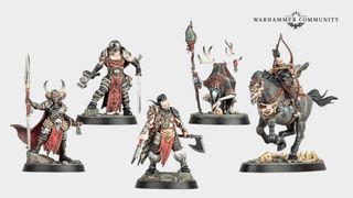 Darkoath barbarian models on a plain background