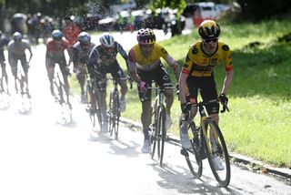 Archie Ryan leads future EF teammate Richard Carapaz at last year's Tour of Luxembourg.