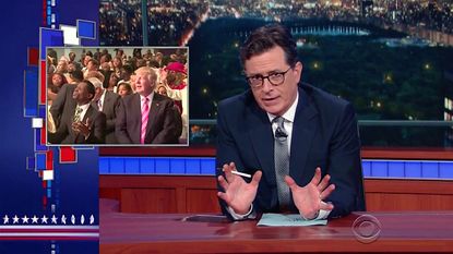 Stephen Colbert recaps Donald Trump's Detroit visit