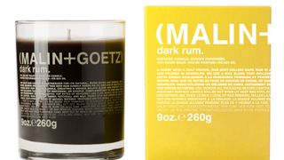 Malin + Goetz Dark rum best scented candle for a strong smell even when not lit