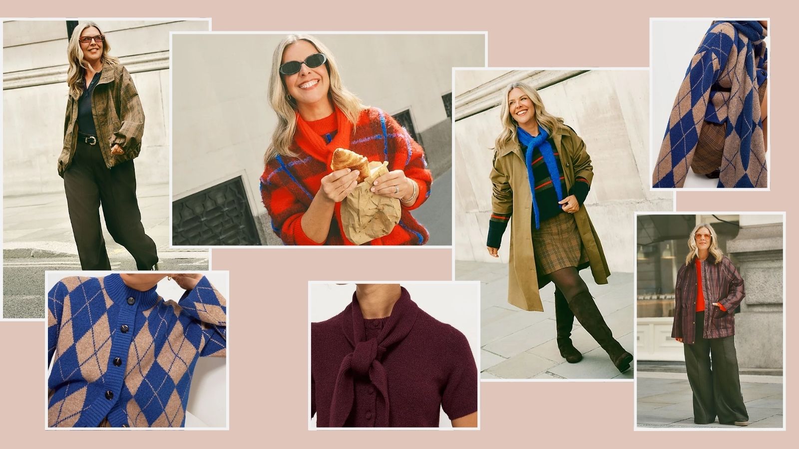 Erica Davies in a series of styled shots for her Asda edit