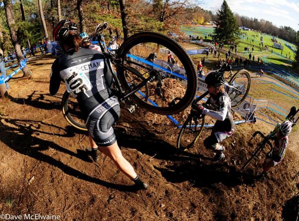 Katherine Sterling (Bikeman) at the top of the run-up