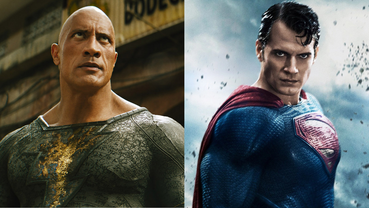 Dwayne Johnson and Henry Cavill as DC heroes Black Adam and Superman