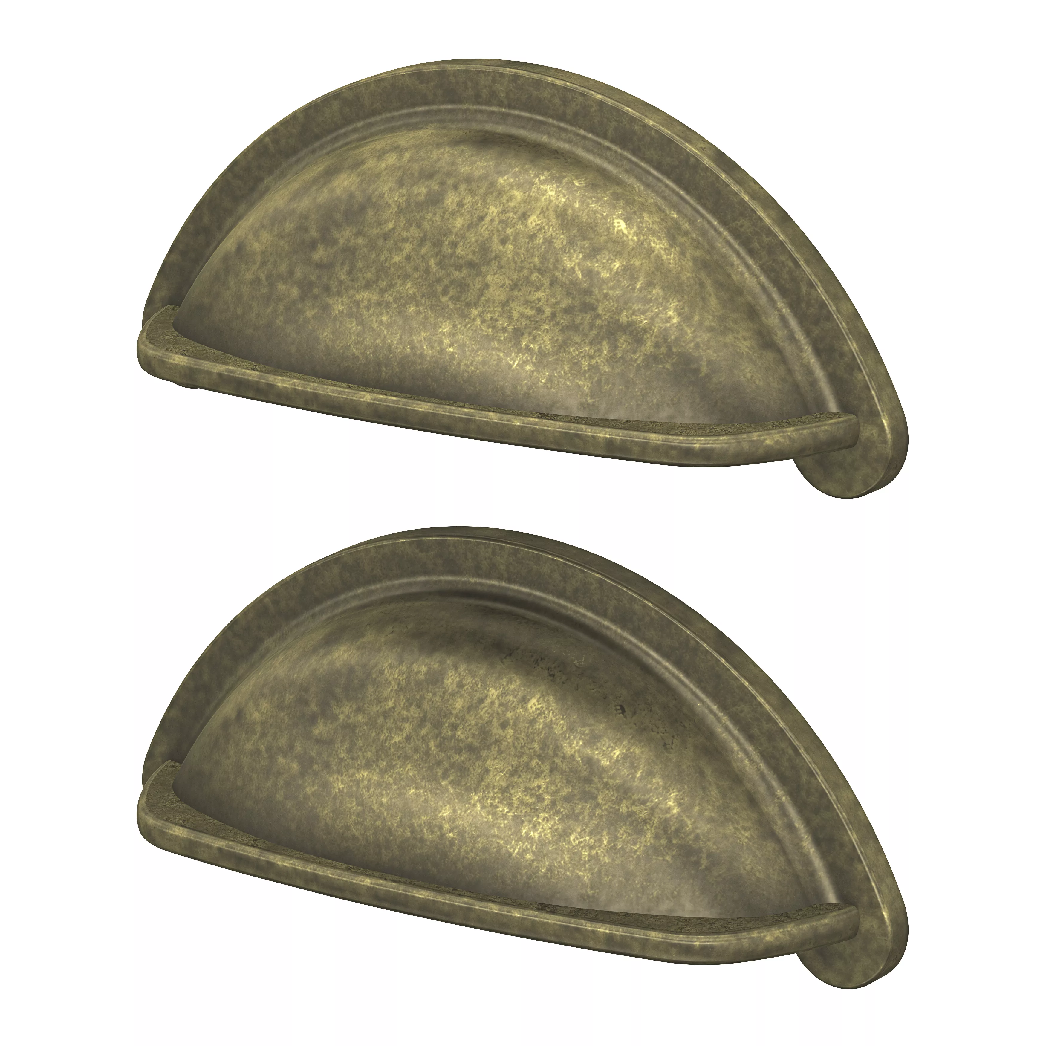 Goodhome Chervil Antique Brass Effect Kitchen Cabinets Cup Pull Handle (l)9.46cm (d)24mm, Pack of 2