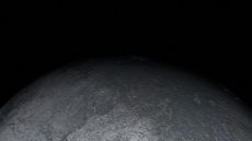 A close-up illustration of a bland, icy exoplanet on a black background. It looks vaguely menacing.
