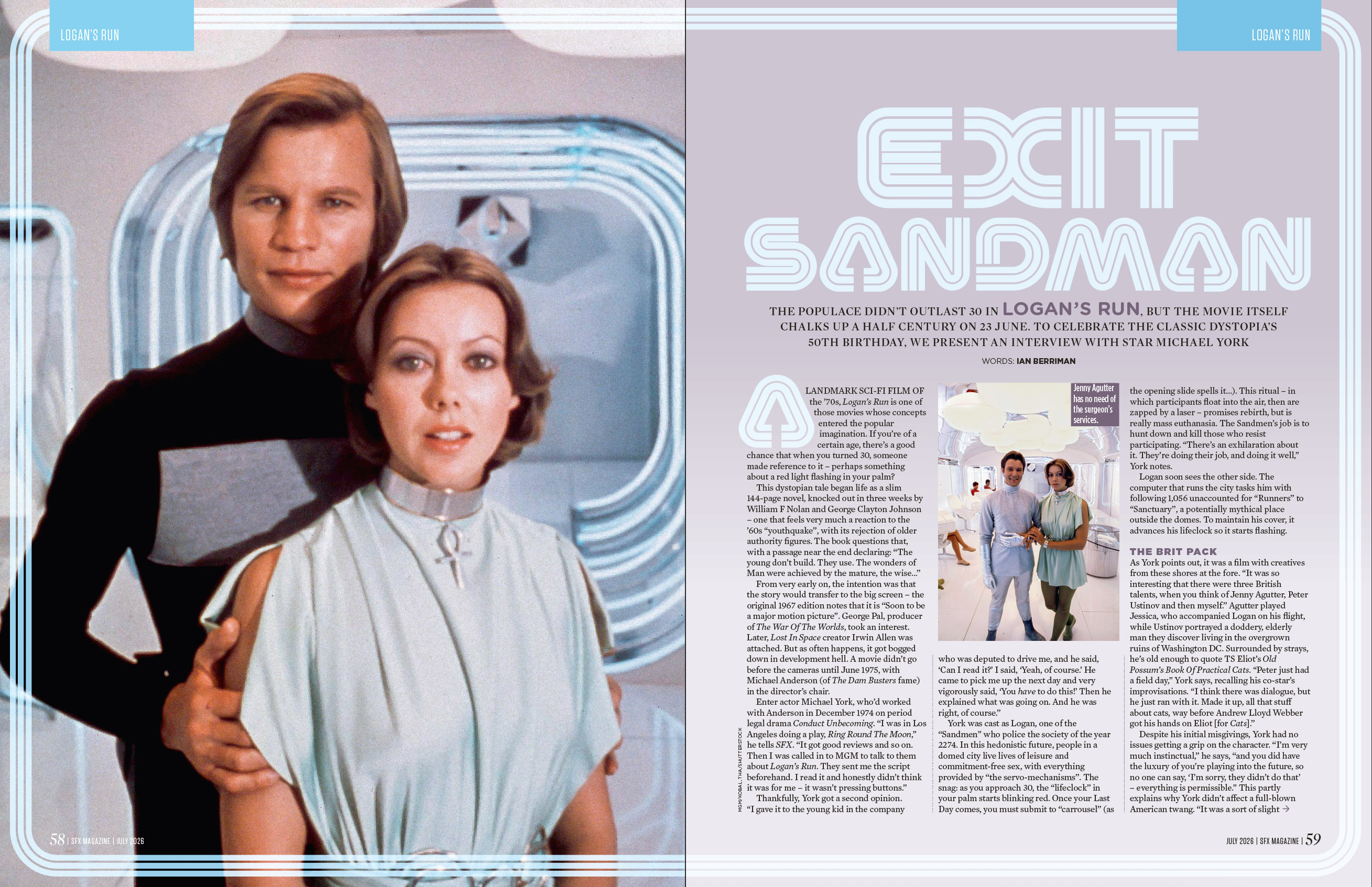 Michael York as Logan and Jenny Agutter as Jessica.