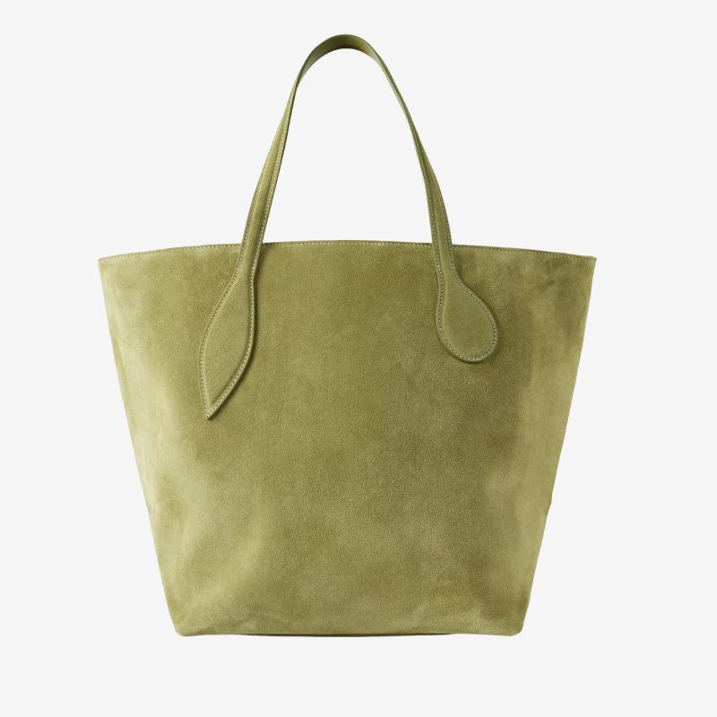 Image of green suede bag
