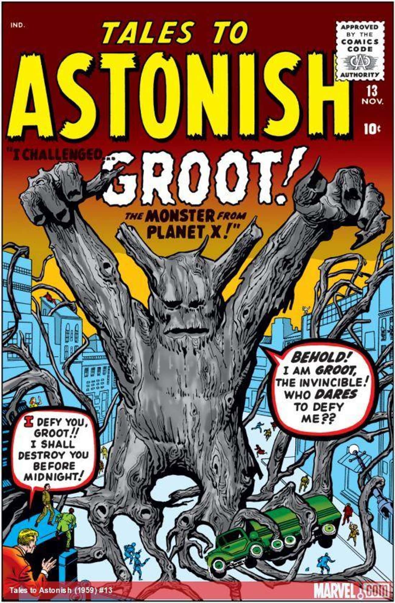 cover with "Wonder Tales #13" In which the first form of Groot appeared.