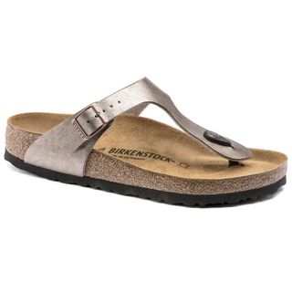 metallic toe strap sandals